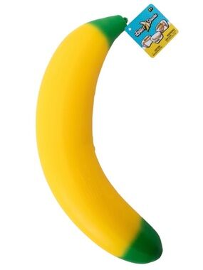 VIRAL JUMBO Squishy Banana Toy - Yellow with Green Tips